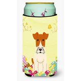 Caroline'S Treasures Easter Eggs Wire Fox Terrier Tall Boy Beverage Insulator Hugger, Multicolor