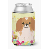 Caroline'S Treasures Easter Eggs Pekingnese Red White Can Or Bottle Hugger, Can Hugger, Multicolor