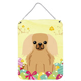 Caroline'S Treasures Easter Eggs Pekingnese Fawn Sable Metal Print, 16 X 12, Multicolor