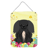 Caroline'S Treasures Easter Eggs Pekingnese Black Metal Print, 16 X 12, Multicolor