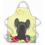 Caroline'S Treasures Easter Eggs Chinese Crested Black Apron, Large, Multicolor