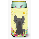 Caroline'S Treasures Easter Eggs Chinese Crested Black Tall Boy Beverage Insulator Hugger, Multicolor