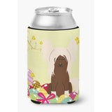 Caroline'S Treasures Easter Eggs Chinese Crested Cream Can Or Bottle Hugger, Can Hugger, Multicolor