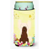Caroline'S Treasures Easter Eggs Chinese Crested Cream Tall Boy Beverage Insulator Hugger, Multicolor
