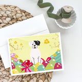 Easter Eggs White Boxer Cooper Greeting Cards And Envelopes Pack Of 8