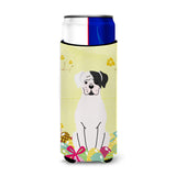 Caroline'S Treasures Easter Eggs White Boxer Cooper Michelob Ultra Hugger For Slim Cans, Slim Can, Multicolor