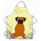 Caroline'S Treasures Easter Eggs Fawn Boxer Apron, Large, Multicolor