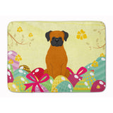 Caroline'S Treasures Easter Eggs Fawn Boxer Machine Washable Memory Foam Mat Doormats, Multicolor