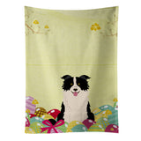 Caroline'S Treasures Easter Eggs Border Collie Black White Kitchen Towel, Multicolor, 25 X 15