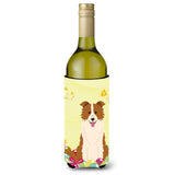 Caroline'S Treasures Bb6119Literk Easter Border Collie Red White Wine Bottle Beverage Insulator Hugger, 750Ml, Multicolor