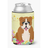 Caroline'S Treasures Easter Eggs English Bulldog Red White Can Or Bottle Hugger, Can Hugger, Multicolor