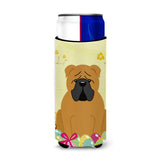 Caroline'S Treasures Easter Eggs English Bulldog Red Michelob Ultra Hugger For Slim Cans, Slim Can, Multicolor