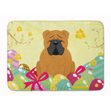 Caroline'S Treasures Easter Eggs English Bulldog Red Machine Washable Memory Foam Mat Doormats, Multicolor