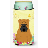 Caroline'S Treasures Easter Eggs English Bulldog Red Tall Boy Beverage Insulator Hugger, Multicolor