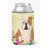 Caroline'S Treasures Easter Eggs English Bulldog Fawn White Can Or Bottle Hugger, Can Hugger, Multicolor