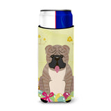Caroline'S Treasures Easter English Bulldog Michelob Ultra Hugger For Slim Cans, Slim Can, Multicolor