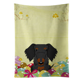 Caroline'S Treasures Easter Eggs Wire Haired Dachshund Black Tan Kitchen Towel, Multicolor, 25 X 15