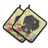 Caroline'S Treasures Bb6128Pthd Easter Wire Haired Dachshund Pair Of Pot Holders, 7.5 X 7.5, Multicolor