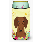Caroline'S Treasures Easter Eggs Dachshund Red Brown Tall Boy Beverage Insulator Hugger, Multicolor