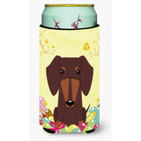 Caroline'S Treasures Easter Eggs Dachshund Chocolate Tall Boy Beverage Insulator Hugger, Multicolor
