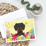 Easter Eggs Dachshund Black Tan Greeting Cards And Envelopes Pack Of 8
