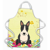 Caroline'S Treasures Easter Eggs Bull Terrier Black White Apron, Large, Multicolor