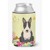 Caroline'S Treasures Easter Eggs Bull Terrier Black White Can Or Bottle Hugger, Can Hugger, Multicolor