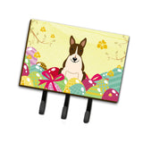 Caroline'S Treasures Easter Eggs Bull Terrier Dark Brindle Leash Or Key Holder Hooks, Multicolor