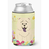 Caroline'S Treasures Easter Eggs Chow White Can Or Bottle Hugger, Can Hugger, Multicolor
