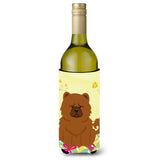 Caroline'S Treasures Bb6142Literk Easter Eggs Chow Chow Red Wine Bottle Beverage Insulator Hugger, 750Ml, Multicolor