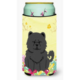 Caroline'S Treasures Easter Eggs Chow Black Tall Boy Beverage Insulator Hugger, Multicolor