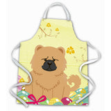 Caroline'S Treasures Easter Eggs Chow Cream Apron, Large, Multicolor