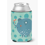 Caroline'S Treasures Blue Elephant Can Or Bottle Hugger, Can Hugger, Multicolor