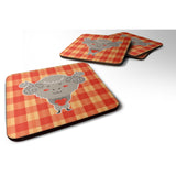 Caroline'S Treasures Ram With A Heart Foam Coaster Set Of 4, 3.5, Multicolor