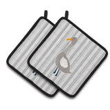 Caroline'S Treasures Bb6749Pthd Grey Goose Pair Of Pot Holders, 7.5 X 7.5, Multicolor