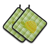 Caroline'S Treasures Bb6750Pthd Turtle On The Move Pair Of Pot Holders, 7.5 X 7.5, Multicolor