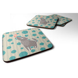 Caroline'S Treasures Wolf Love Foam Coaster Set Of 4, 3.5, Multicolor