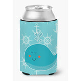 Caroline'S Treasures Whale With Anchors Can Or Bottle Hugger, Can Hugger, Multicolor