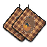 Caroline'S Treasures Bb6766Pthd Suirrel With A Nut Pair Of Pot Holders, 7.5 X 7.5, Multicolor