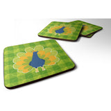 Caroline'S Treasures Pretty Peacock Foam Coaster Set Of 4, 3.5, Multicolor