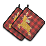 Caroline'S Treasures Bb6773Pthd Deer Pair Of Pot Holders, 7.5 X 7.5, Multicolor