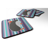 Caroline'S Treasures Hedgehog Foam Coaster Set Of 4, 3.5, Multicolor