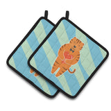 Caroline'S Treasures Bb6779Pthd Tiger Pair Of Pot Holders, 7.5 X 7.5, Multicolor