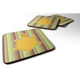 Caroline'S Treasures Turtle Foam Coaster Set Of 4, 3.5, Multicolor