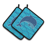 Caroline'S Treasures Bb6781Pthd Dolphin Pair Of Pot Holders, 7.5 X 7.5, Multicolor