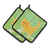 Caroline'S Treasures Bb6785Pthd Cat On Paisley Pair Of Pot Holders, 7.5 X 7.5, Multicolor