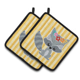 Caroline'S Treasures Bb6791Pthd Raccoon Pair Of Pot Holders, 7.5 X 7.5, Multicolor