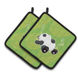 Caroline'S Treasures Bb6798Pthd Passed Out Panda Pair Of Pot Holders, 7.5 X 7.5, Multicolor