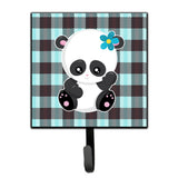 Caroline'S Treasures Panda On Plaid Wall Hook, Small, Multicolor