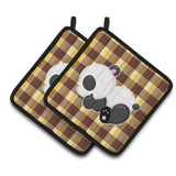 Caroline'S Treasures Bb6804Pthd Panda Naptime Pair Of Pot Holders, 7.5 X 7.5, Multicolor